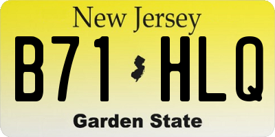 NJ license plate B71HLQ
