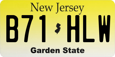 NJ license plate B71HLW