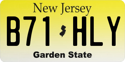 NJ license plate B71HLY