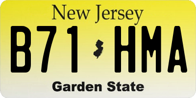 NJ license plate B71HMA