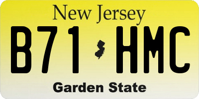 NJ license plate B71HMC