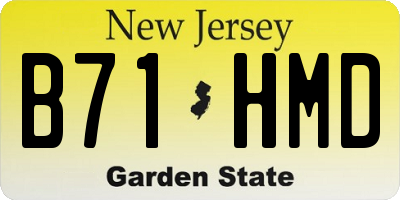 NJ license plate B71HMD