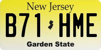 NJ license plate B71HME
