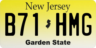 NJ license plate B71HMG