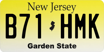 NJ license plate B71HMK