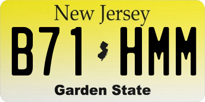 NJ license plate B71HMM
