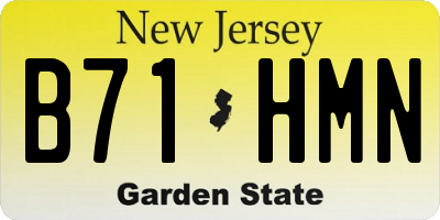 NJ license plate B71HMN