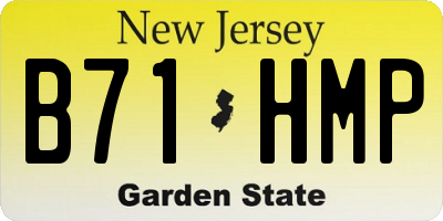 NJ license plate B71HMP