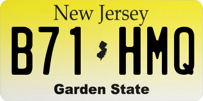 NJ license plate B71HMQ