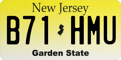 NJ license plate B71HMU