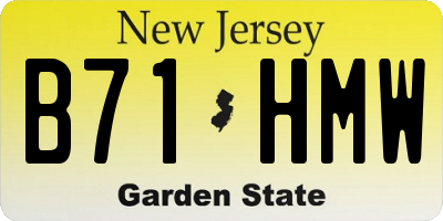NJ license plate B71HMW