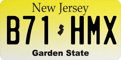 NJ license plate B71HMX