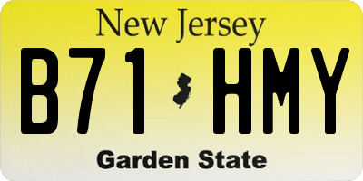 NJ license plate B71HMY