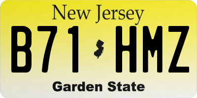 NJ license plate B71HMZ