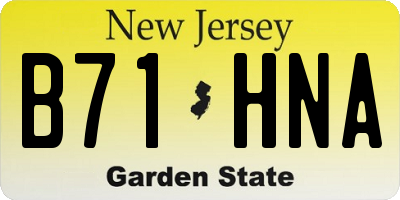 NJ license plate B71HNA
