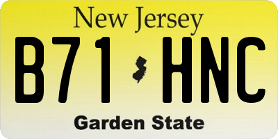 NJ license plate B71HNC