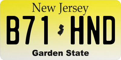 NJ license plate B71HND
