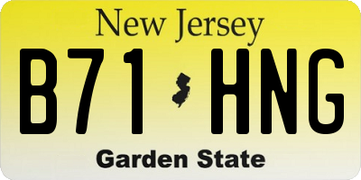 NJ license plate B71HNG