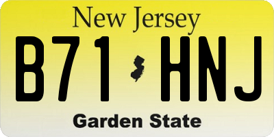 NJ license plate B71HNJ