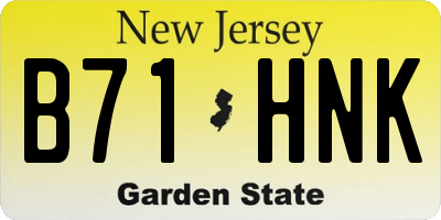 NJ license plate B71HNK