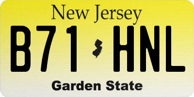 NJ license plate B71HNL