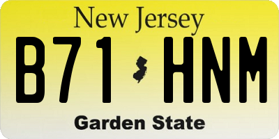 NJ license plate B71HNM