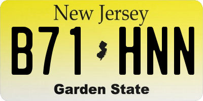NJ license plate B71HNN