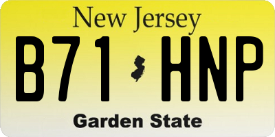 NJ license plate B71HNP