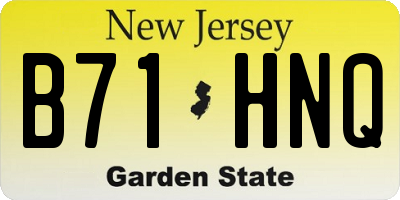 NJ license plate B71HNQ