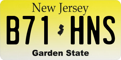 NJ license plate B71HNS
