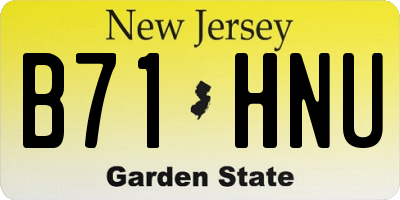 NJ license plate B71HNU