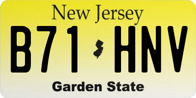 NJ license plate B71HNV