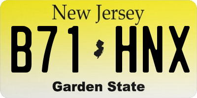 NJ license plate B71HNX