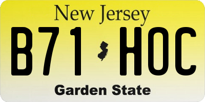 NJ license plate B71HOC