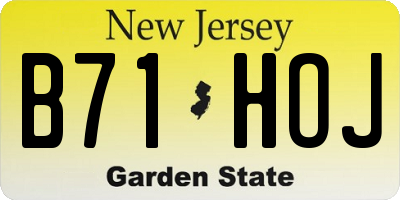 NJ license plate B71HOJ