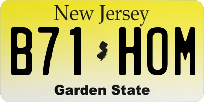 NJ license plate B71HOM