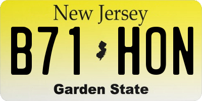 NJ license plate B71HON