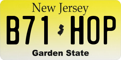 NJ license plate B71HOP