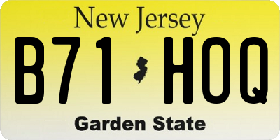 NJ license plate B71HOQ