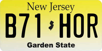 NJ license plate B71HOR