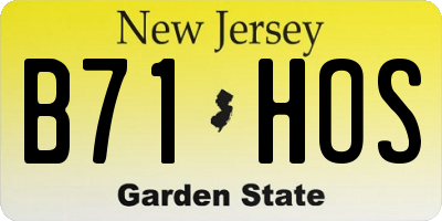 NJ license plate B71HOS