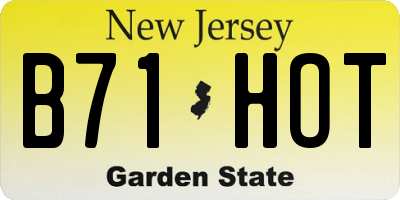 NJ license plate B71HOT