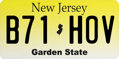 NJ license plate B71HOV