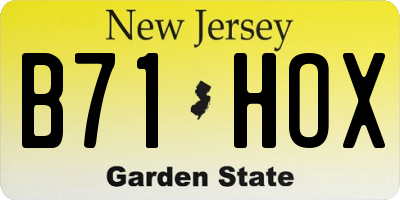 NJ license plate B71HOX