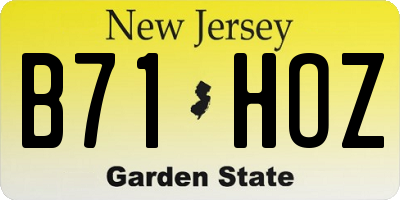 NJ license plate B71HOZ