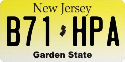 NJ license plate B71HPA