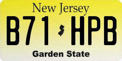 NJ license plate B71HPB