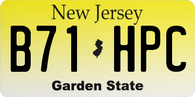 NJ license plate B71HPC