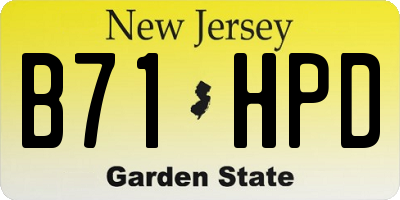 NJ license plate B71HPD