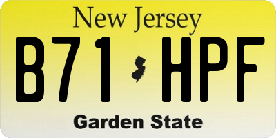 NJ license plate B71HPF